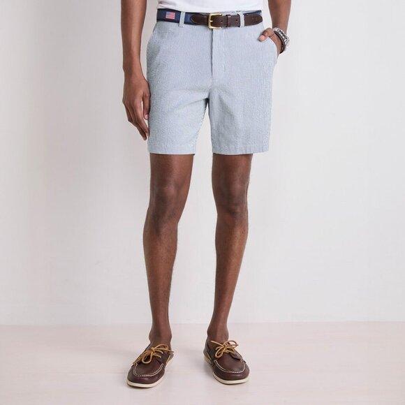 Vineyard Vines Men’s Seersucker Breaker Shorts | Size 36 | Blue & White Stripe - Picture 2 of 10